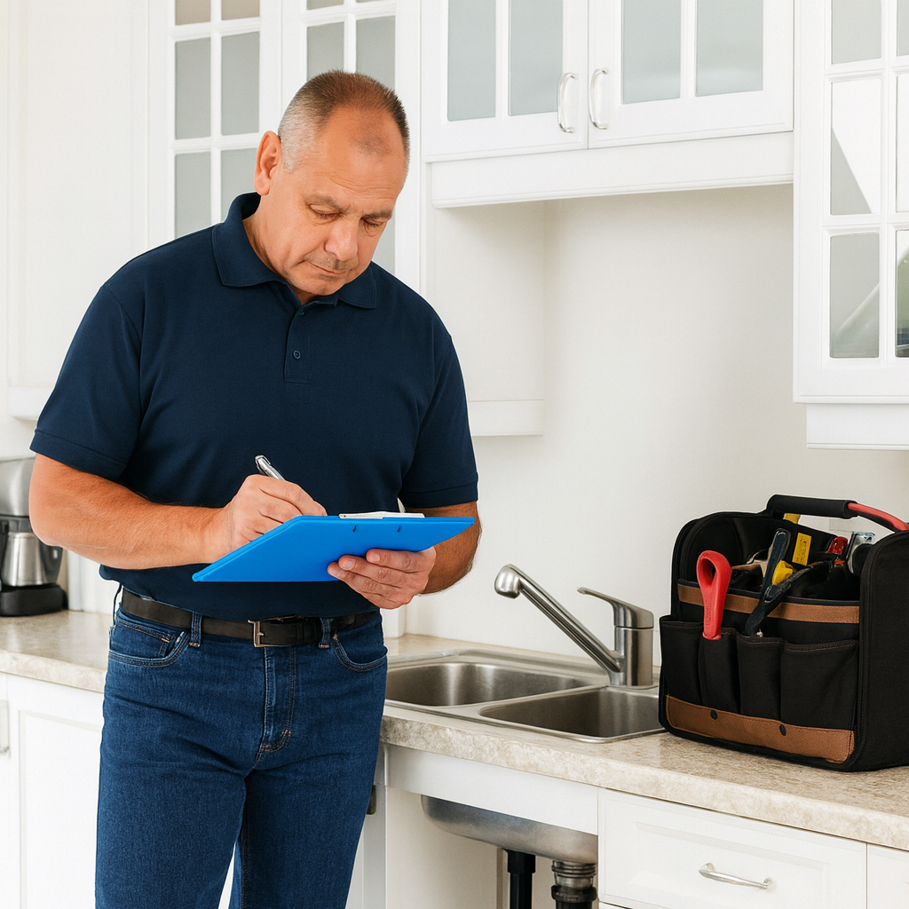 Installateur beim Austausch von Thermostatventilen