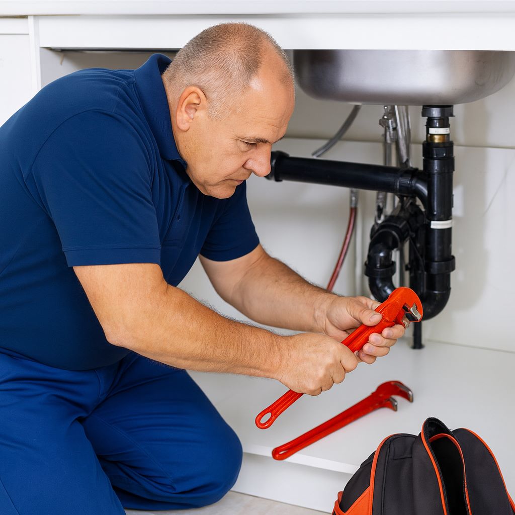 Notdienst Installateur repariert Wasserleitung