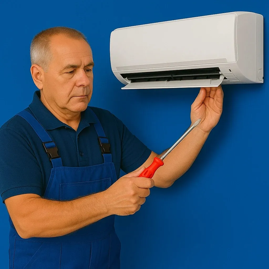 Techniker wartet Klimaanlage